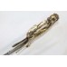 Sword Steel Blade Hand Engraved Brass Lion Hunting Rabbit Handle Sheath C757